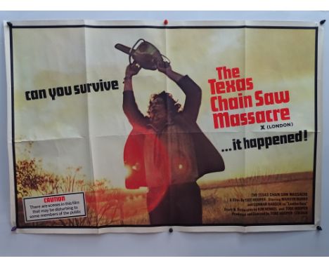 THE TEXAS CHAINSAW MASSACRE (1974) (X Certificate for LONDON) UK Quad Film Poster for the American slasher film.  Due to its 