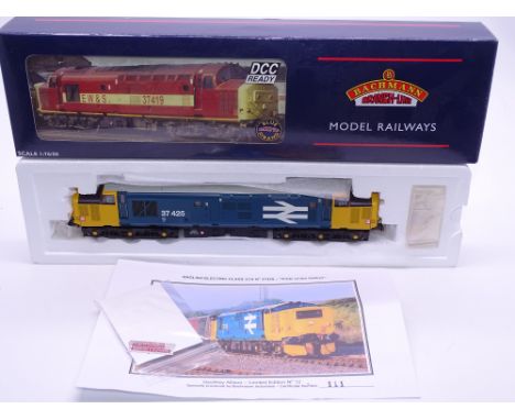 OO Gauge: A BACHMANN 32-381X Class 37 Diesel loco - 'Pride of the Valleys' - BR Large Logo Blue Livery - limited edition for 