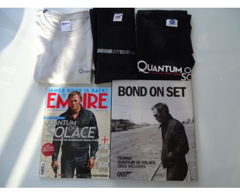 JAMES BOND: QUANTUM OF SOLACE 2nd Unit t-shirt L, lighting crew t shirt M, Art Dept t shirt Ladies L, BOND ON SET FILMING BY 
