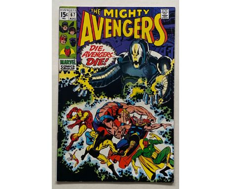 AVENGERS #67 (1969 - MARVEL - Cents Copy with Pence Stamp) - FN+/VFN - Classic cover with first appearance of Ultron-6 with I