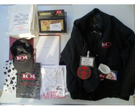 WALT DISNEY: 101 DALMATIANS (1996) - jacket (worn - ladies size m), xl planet Hollywood t-shirt, baseball cap, World Clock pr