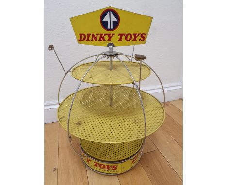 An ultra rare DINKY toys factory display stand.  This appears to be a stand that was used either in a factory showroom or on 