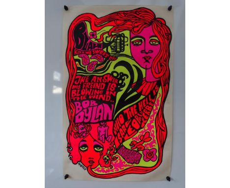 MUSIC: BOB DYLAN - Screen print music poster by AUBREY, rolled, 15 x 24 inches