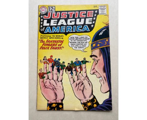JUSTICE LEAGUE OF AMERICA #10 - (1962 - DC) VG+/FN (Cents Copy) - Origins and first appearances of Felix Faust, Abnegezar, Ra