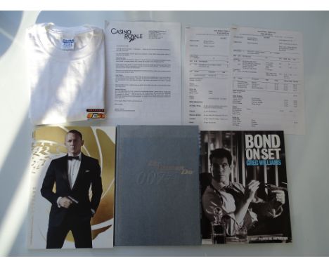 JAMES BOND: CASINO ROYALE Stunt Crew t shirt M, call sheet, GOLDENEYE 2 x call sheets, SKYFALL premiere programme, DIE ANOTHE