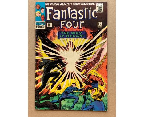 FANTASTIC FOUR #53 (1966 - MARVEL) VG/FN (Pence Copy) - Origin and second appearance of the Black Panther. Origin and first a