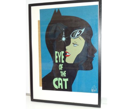 CATWOMAN "EYE OF THE CAT" PRINT (2013) - SIGNED BY DES TAYLOR - Offered framed &amp; glazed with print loose in frame - Flat/