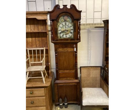 A mid 19th century mahogany North Country eight day longcase clock, height 228cm