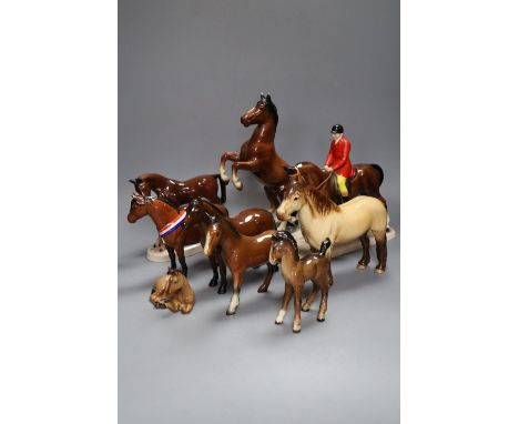 A collection of four various Beswick model horses including Highland, Another Bunch and Another Star, and three Continental h