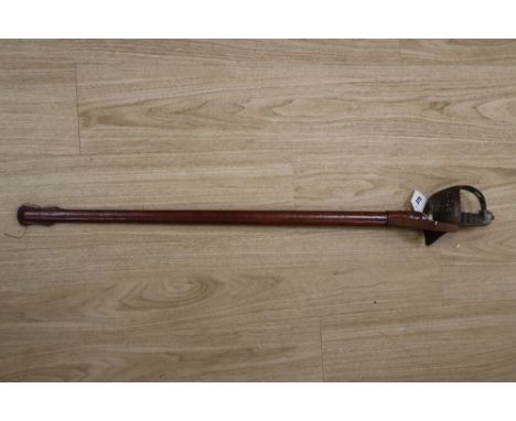 A George V officer's dress sword, with leather scabbard, 100cm