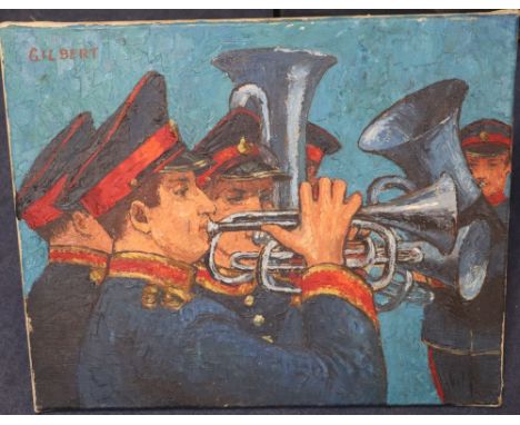 Gilbert (Modern British), oil on canvas, Salvation Army Bandsman, signed, 38 x 46cm, unframed