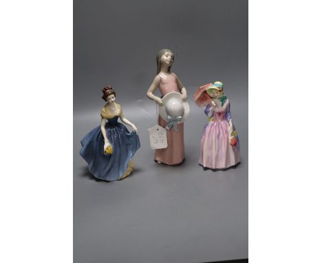 Two Royal Doulton figures and one Lladro figure (3)CONDITION: Model GL-30Serial No 2696278Excellent condition, has come from 