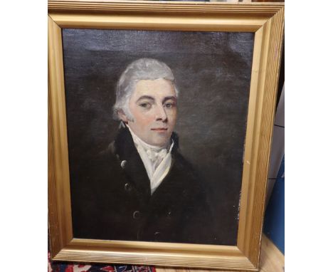 English School c.1900, oil on canvas, Portrait of an early 19th century gentleman, 60 x 50cm