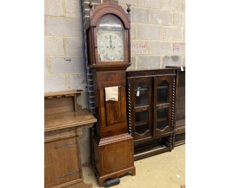 An early 19th century inlaid mahogany eight day longcase clock, height 224cm