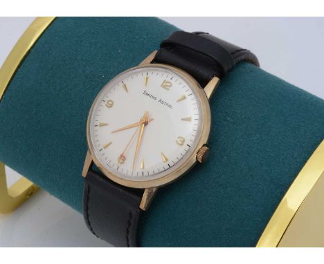 A 1960s Smiths Astral manual wind 9ct gold cased wristwatch, 33mm case, engraved British Railway inscription to rear, appears