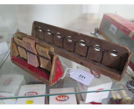 Two bus conductor's ticket holders, one with tickets for London Transport Buses and Hants &amp; Dorset Motor Services Ltd (2)