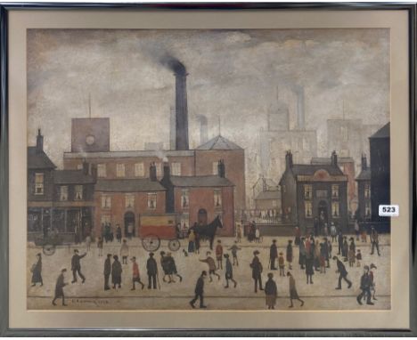 A framed L.S. Lowrey print, 66 x 81cm.