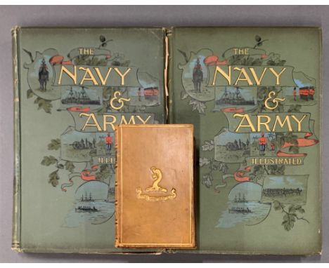 Two volumes of The Navy and Army illustrated, c. 1896, together with a leather bound volume of Naval and military heroes of G