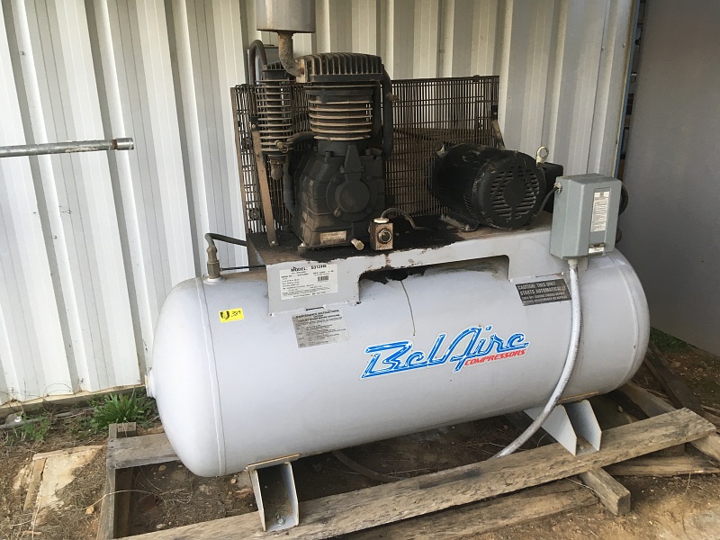 Bel Air Reciprocating Air Compressor, Mdl 5312HE, 10 HP, 175 PSI Max, w