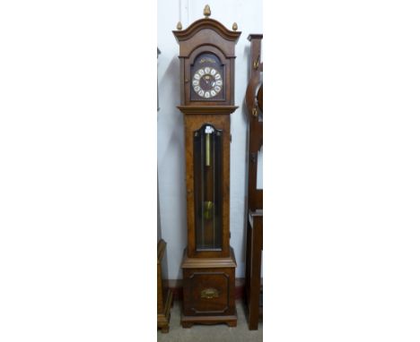 An Artime walnut triple weight longcase clock, 202cms h 