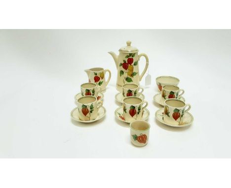 Royal Doulton 16 piece Art Deco coffee set, Gem pattern D5285