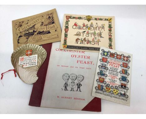 Colchester Oyster Feast Menus, Toast Lists, Programmes etc. Earliest item dated 1896 then 1901,1905,1907, 1908, 1911, 1912, 1