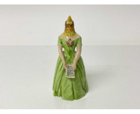 Rare Royal Worcester Diffidence figural candle snuffer, based on Jenny Lind, 11cm high