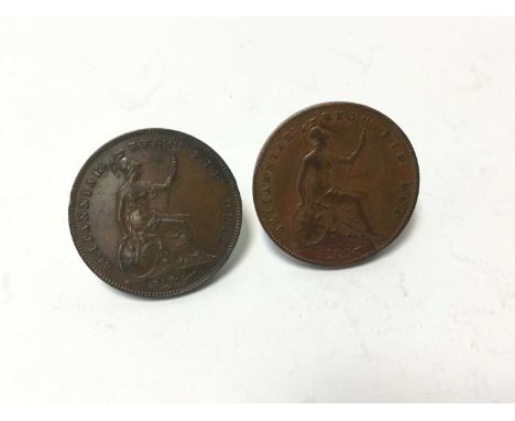 G.B. - Copper Pennies Victoria 1854/3 GF-AVF and 1854 (Plain trident) GEF (2 coins)