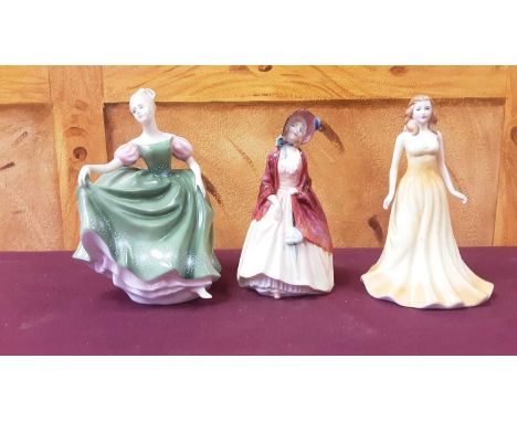 Group of collectible figure and animal ornaments including three Royal Doulton ladies - Paisley Shawl HN1988, Michelle HN2234