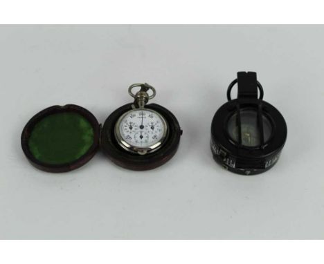 Second World War British Military MKIII prismatic compass dated 1943 and stamped TG. Co. Ltd, No.B 274057, together with an u