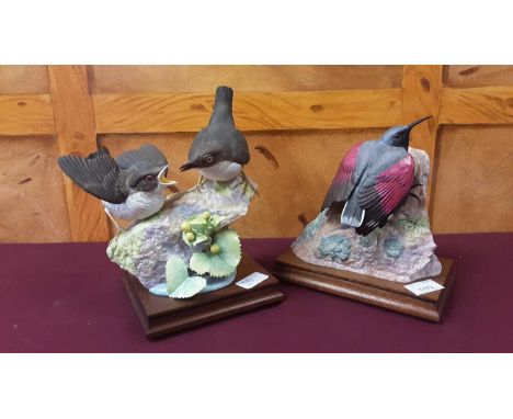 Two Royal Worcester limited edition models - Wall Creeper and Dippers, together with other bird ornaments (15)Quite a few wit
