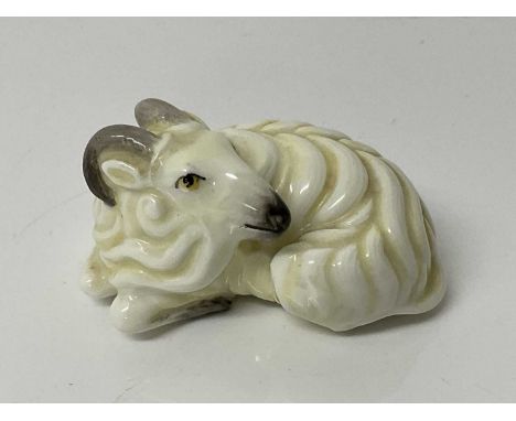 Royal Worcester model - Ram, 4cm highIn good condition with no damage