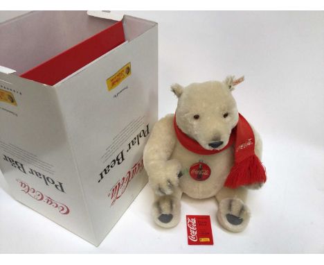 Steiff Bear 2004 Musical Rosalia 661655, 2010 Replica Teddy Bear 1912 421181 both boxed with certificates and Coca-Cola Polar