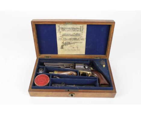 Colt percussion Pocket revolver .31 calibre, London Address (worn) and proof marks, matching numbers 261714 in original oak c