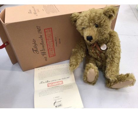 Steiff 2001 Teddy Bear with Hot-Water Bottle 406621, boxed with certficate.