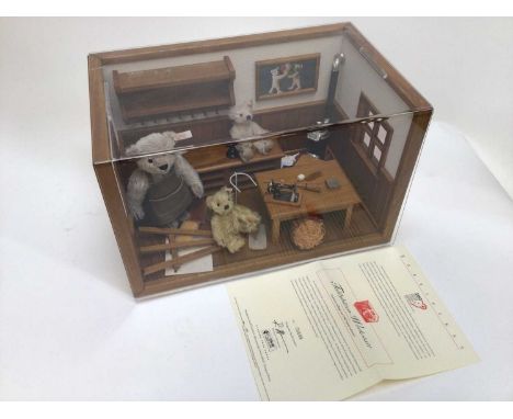 Steiff 2002 Teddybear Workshop diorama, limited edition no. 688/1902. boxes for accessories and outer box for diorama, with c
