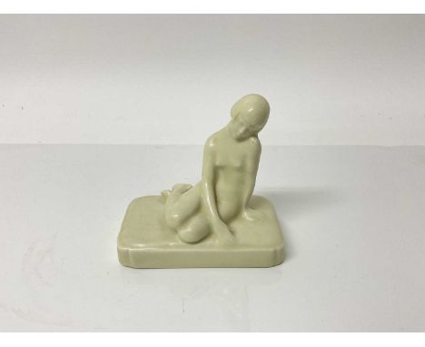 Rookwood pottery figure of a nude female, impressed marks to base, numbered 2858, 11cm high