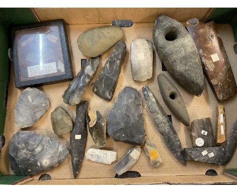 Good group of worked Neolithic and other flint and stone toolsMultiple images now available online
