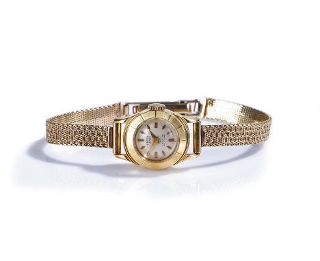 Gruen 18 carat gold ladies wristwatch, the signed silvered dial with baton hours, manual wound, case 17mm diameter, with an a