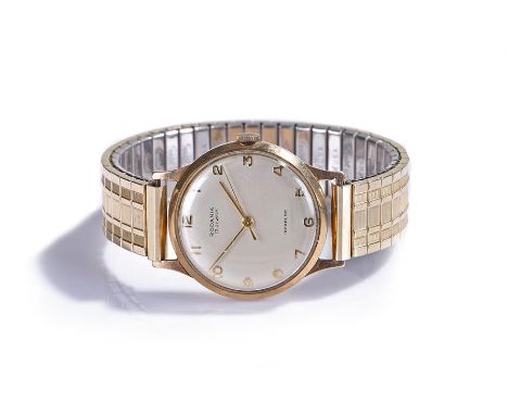 Rodania 9 carat gold gentleman's wristwatch, the signed silvered dial with Arabic hours, manual wound, case 32mm diameter, ho