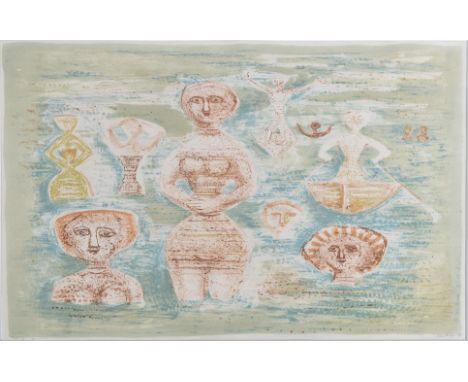 Massimo Campigli (Italian b. 1895)En Bateau (On a Boat), 1955Colour LithographSigned in pencil with E. A. for French Artist's