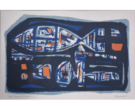 Alfred Manessier (French B. 1911) Poisson (Fish), 1953Colour Lithograph on Swamp PaperSigned in pencil with E. A. for French 