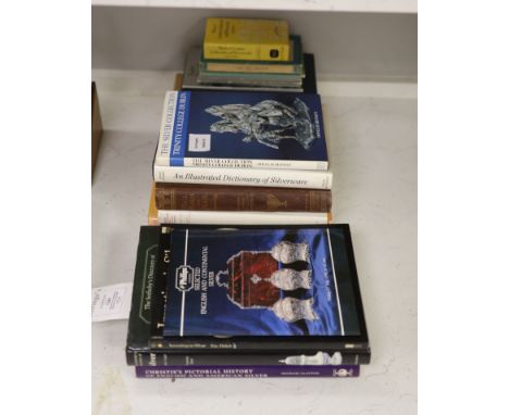 A collection of books on the subject of English and America silver and goldsmiths to include: Grimwade, Arthur G., London Gol