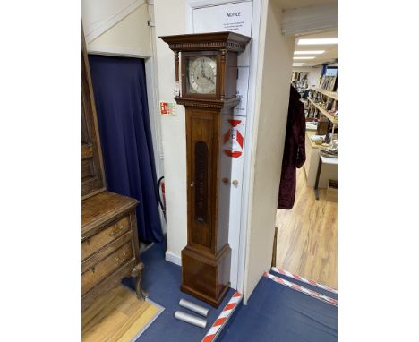 A reproduction mahogany longcase clock by Sam and Jane Valentin Bradley, height 184cm