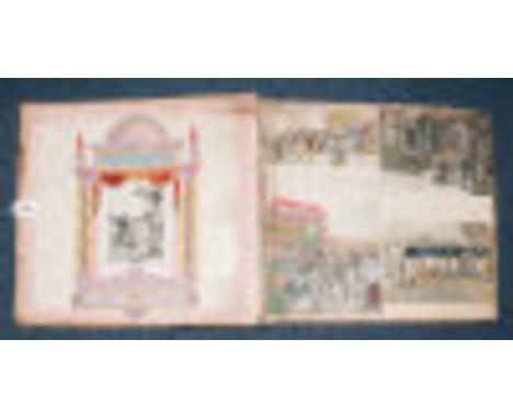 Large Victorian Scrap Album Containing Hundreds Of Newspaper Leaflet Illustrations, Some Hand Coloured With Military Interest