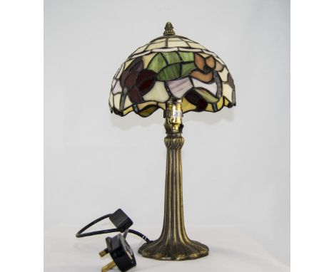 Tiffany Style Table Lamp Bronzed Effect Support