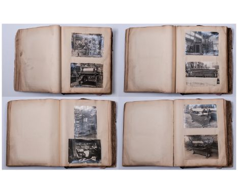 Unusual Industrial Art Photographs, A Large Vintage Album With 325 Photos Of Mill & Factory Machines, Presses, Rollers, Weavi
