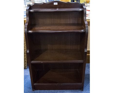 Mahogany Effect Bookcase, With One Fixed And One Adjustable Shelf, Of Shaped Form, Height 40 Inches, 24x11 Inches Deep