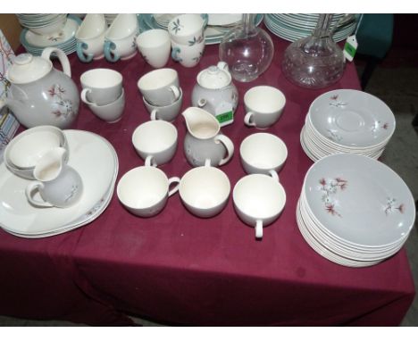 A Royal Doulton Frost Pine tea service of 46 pieces