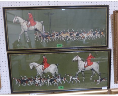 A pair of hunting prints after Cecil Aldin. The Huntsman (glass A.F.) and The Whip 11'x28'